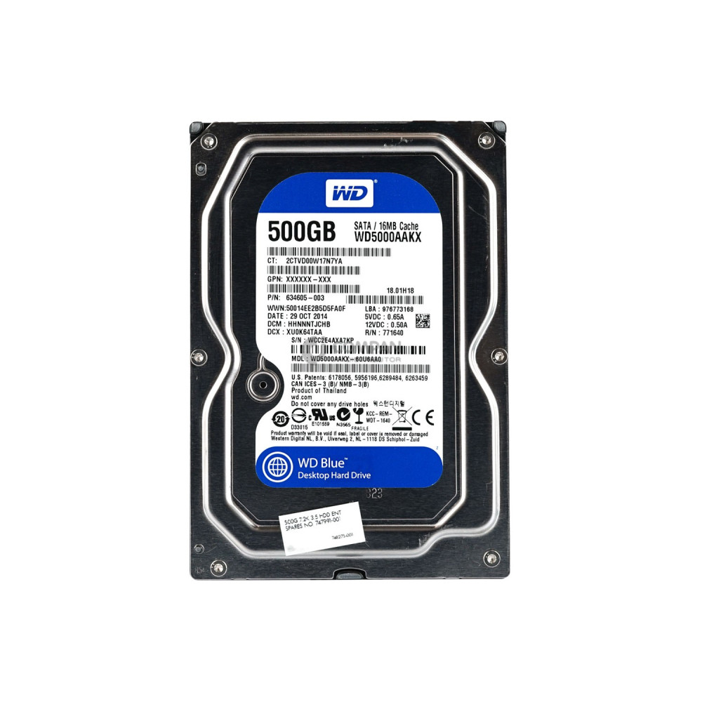 747991-001 HP HDD 500GB 7.2K SATA 6G 3.5" LFF